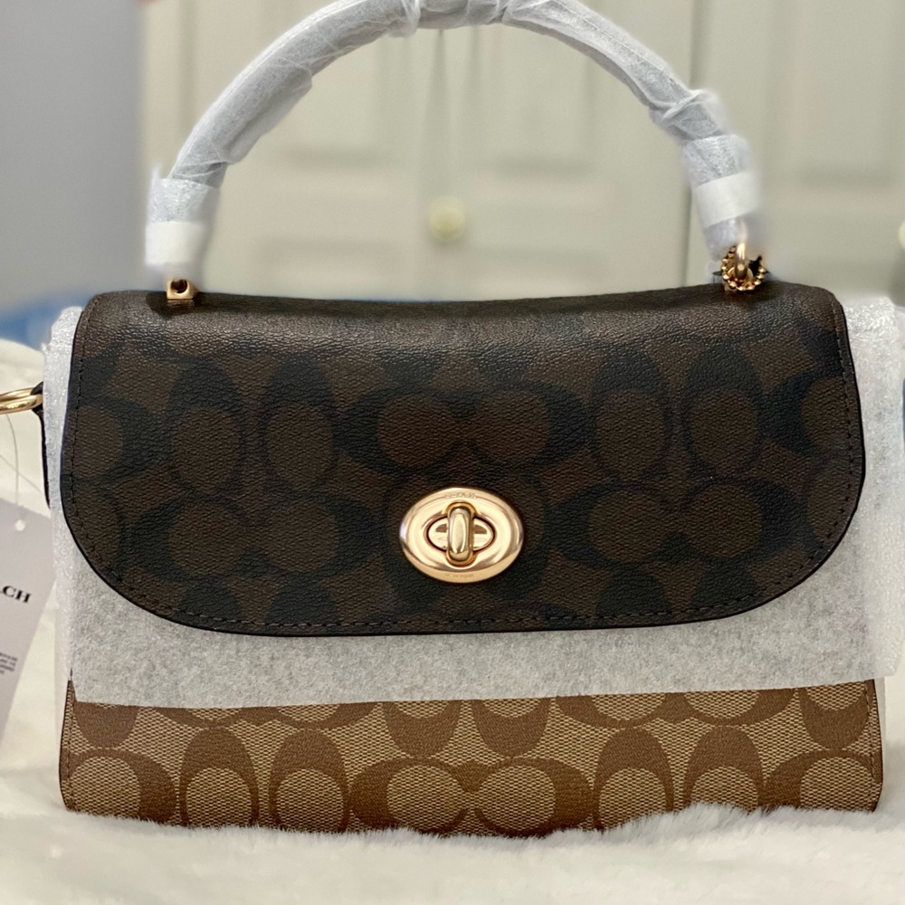 ❤️SOLD Marlie Top Handle Satchel in Blocked Signature Canvass